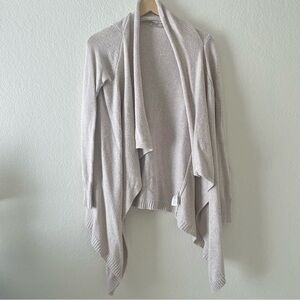 Old Navy Oatmeal Open Drape Long Sleeve Waterfall Cadigan Sweater